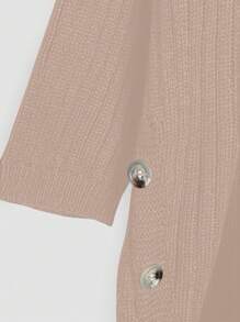 Vestido de suéter de talla grande, unicolor, hombros caídos, informal, para otoño/invierno