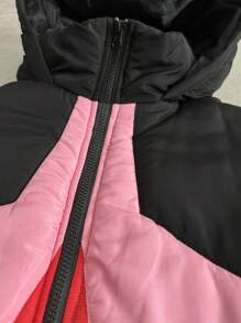 Manfinity EMRG Men's Casual Everyday Star Pattern Hooded Padded Coat, Warm For Autumn/Winter - Black - View 4