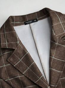 Sweetra Conjunto elegante de 2 piezas de talla grande con top sin mangas con botones y estampado de tartán, y falda