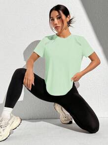 Sovereign Charm Solid Racer Back Sports Tank Topworkout Tank Top Gym Women Shirts - Green - View 5