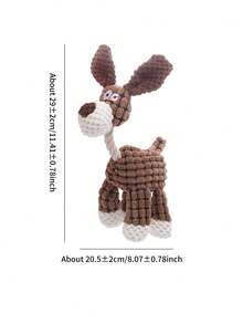 PETSIN 1pc Plush Donkey Shaped Dog Toy With Squeaker, Chew Resistant - Multicolor - View 5