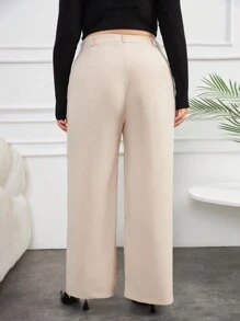 RueChic Women's Plus High Waist Seam Detail Suit - Beige - View 2