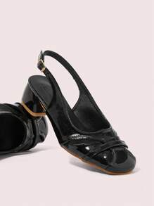 CUCCOO DOLLMOD Shiny Women High Heel Pumps New Year Holiday Valentine's Day - Black - View 2