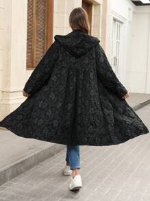 SHEIN LUNE 大码简约时尚休闲外套，日常穿着节日保暖度假冬季服装，适合新年女士