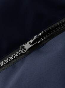 Manfinity Homme Men's Casual Solid Color Zip Up Hooded Padded Coat, Winter