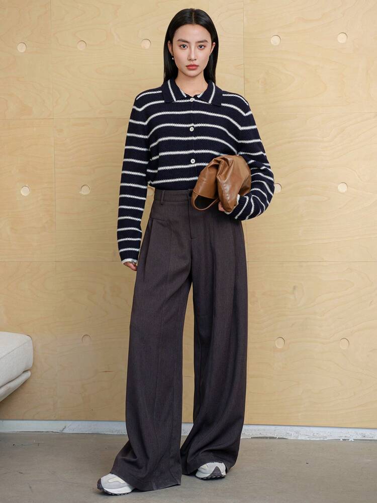 Color Block Striped Casual Cardigan For Women,Fall Clothes Business Casual Woman Work Clothes