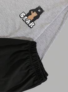 RueChic Conjunto de pijama casual y cómodo para hombres que incluye camiseta de manga larga y pantalón largo