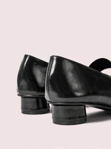 CUCCOO DOLLMOD 女士方头高跟玛丽珍鞋，经典复古风格，粗圆筒鞋跟和交叉带新年假期 - 黑色 - 查看 8