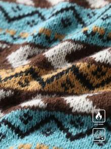 Claim Dot Men's Simple Fashionable Casual Sweater, Daily Wear - Brown - View 3