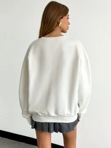 EURMUSE Sweatshirts amples femme avec broderie de ruban