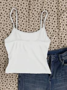 SHEIN EZwear Camiseta sin mangas ajustada blanca con estampado de calavera, adecuada para el verano
