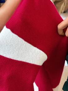 EMERY ROSE Women's Casual Multi-Color Block Knit Cardigan, Autumn/Winter