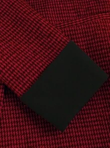 SHEIN Unity 新款秋冬季收腰千鸟格厚款修身西装外套女士新年衣服 - 紅色 - 查看 4