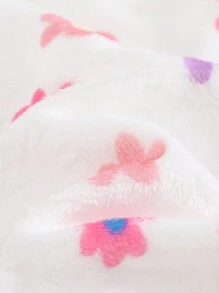 Cozy Pixies Newborn Baby Girl Colorful Floral Print Soft Knit Warm Long Sleeve Jumpsuit, Suitable For Winter, Indoor, Outdoor, Vacation