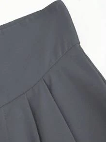 Sweetra Quần dài nữ rộng rãi, thoải mái, cạp cao mùa xuân - Xám - Xem 3