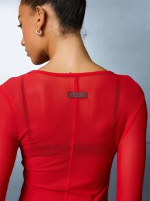 SUMWON WOMEN Váy Maxi Ôm Lưới - Đỏ - Xem 5