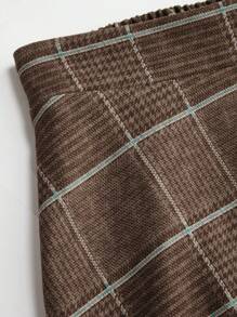 Sweetra Conjunto elegante de 2 piezas de talla grande con top sin mangas con botones y estampado de tartán, y falda