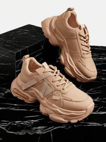 Vate Giày thể thao nữ cổ thấp, giày sneaker thể thao thường ngày đa năng mới, màu trắng, thích hợp cho mùa thu, năm mới và mùa đông. - Lạc đà - Xem 2