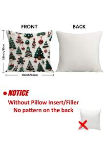 4 件天鹅绒圣诞雪人圣诞老人仿刺绣抱枕套可爱农舍绿红色舒适柔软装饰枕套单面印花 18 英寸 * 18 英寸适用于圣诞节家庭客厅卧室沙发床装饰无枕芯 - 白色 - 查看 3