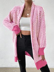 Chiquease Women Casual Striped Cardigan, Minimalist & Fashionable For Daily Wear Fall Cloth For Women