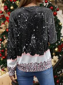 INAWLY Áo nỉ cổ tròn in hình ông già Noel dành cho nữ, thích hợp mặc hàng ngày, kiểu áo chui đầu mùa thu. - Nhiều màu - Xem 2