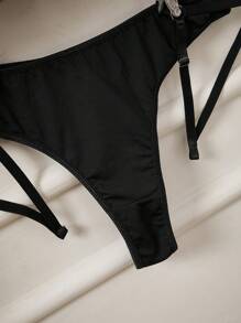 Conjunto de lencería sexy a cuadros de 6 piezas talla grande - Multicolor - Ver 4