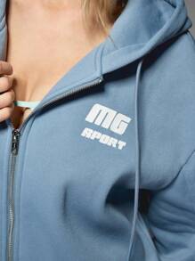 MISSGUIDED Bluza z kapturem Athletic Performance Sport Bluza z kapturem na zamek błyskawiczny Oversized High Impact Workout Essential Athleisure Streetwear Casual Training Bluza