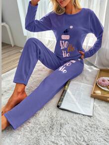 EURMUSE Bộ đồ ngủ thường ngày cho nữ, tối giản và thời trang để mặc hàng ngày - Màu tím  Violet - Xem 6