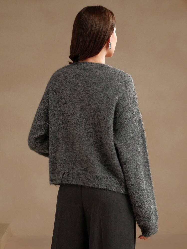 Beaded Embellished Sweater Simple Fashion Casual Daily