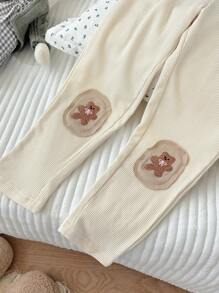 DAZY Young Girl' Minimalist Pattern Leggings, Casual Daily Wear
