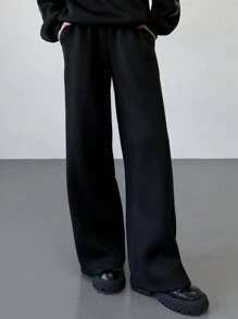 Aloruh Women's Autumn/Winter Bow Print Loose Wide-Leg Casual Pants