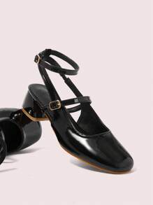 CUCCOO DOLLMOD Women's Glossy Fashion High Heel Pumps Spring Shoes Spring Break Easter - Black - View 2