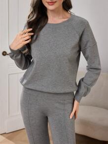 Mulvari Set de 2 piezas con parte superior informal + pantalones para mujer