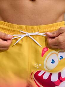 Surfspeed Men's Tie Front Ombre Print Casual Beach Pants, Everyday Wear