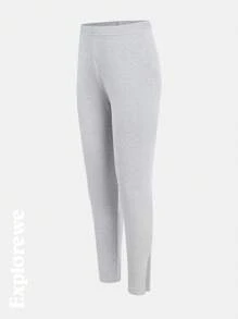 SHEIN 3pcs Girls Tween Girl Urban Casual Style Slit Hem Leggings, Comfortable & Warm, Suitable For Sports, School, Party, Photo Shooting, Daily Wear, Autumn/Winter