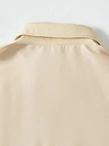 SHEIN 2pcs/Set Teen Girls Casual Urban Patchwork Contrast Color 2 In 1 Shirt And Wide-Leg Pants Suit - Multicolor - View 3