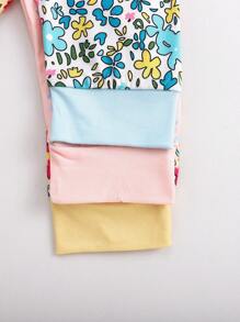 SHEIN 3 件套女孩可爱动物印花服装，时尚春秋 - 彩色 - 查看 7