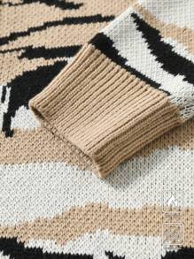 Manfinity EZcore 男士简约休闲开衫，日常穿着图案落肩外出厚开衫休闲牛色块开衫，适合丈夫、男朋友的礼物