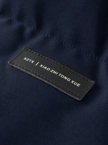 Manfinity Homme Men's Casual Solid Color Zip Up Hooded Padded Coat, Winter