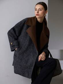 Aveloria Modichic Áo khoác đệm cổ bẻ cổ điển thu đông cho nữ kèm thắt lưng - Nhiều màu - Xem 6