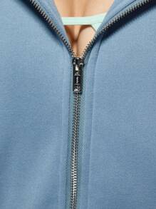 MISSGUIDED Bluza z kapturem Athletic Performance Sport Bluza z kapturem na zamek błyskawiczny Oversized High Impact Workout Essential Athleisure Streetwear Casual Training Bluza