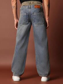 SUMWON Loose Fit Double Waist Jean - Blue - View 5