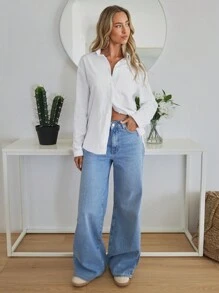 Cottnline Ivory Simplicity: Pure Cotton White Blouse - White - View 4