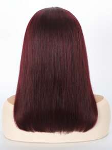 99J Pre-CUT Lace Front Wigs 13x4 Transparent Lace Frontal Straight Short Bob Wig Human Hair Bob Wigs For Women Human Hair Natural Hairline Wine Red Wig - S99J - View 3