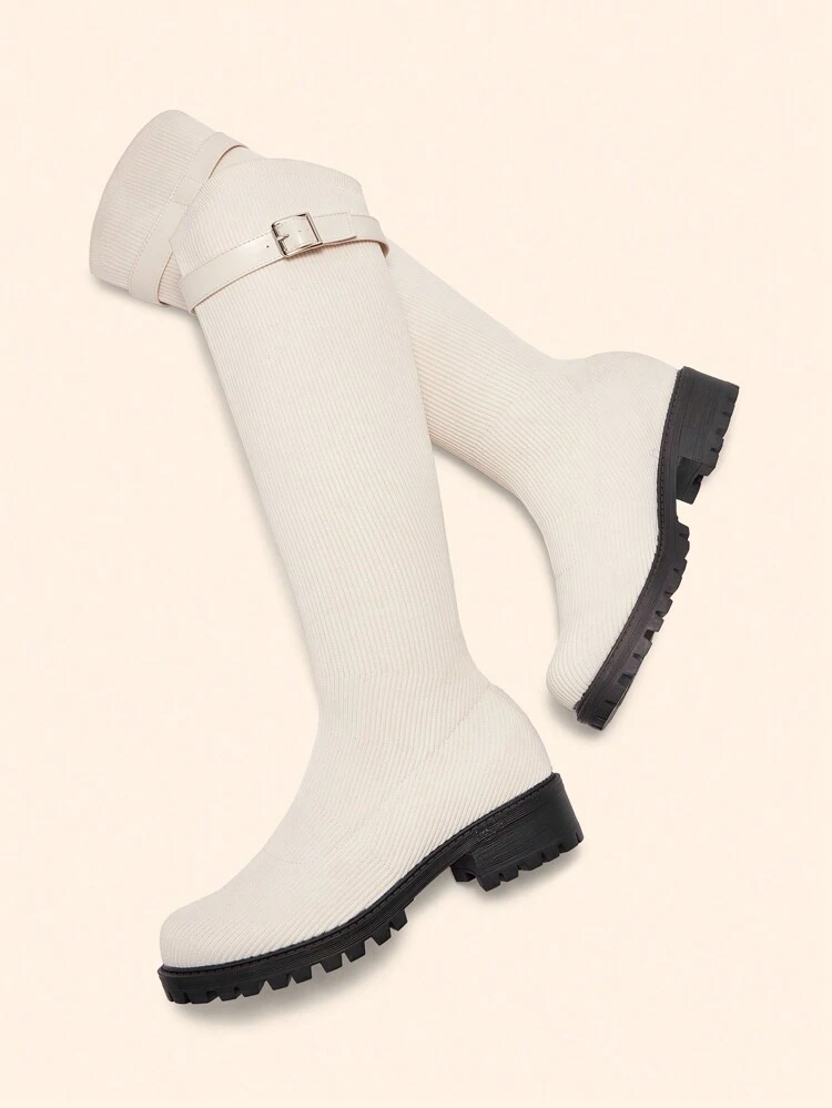 CUCCOO BASICS Women's Fashion Versatile Knee-High Riding Boots, Suitable For Halloween For Christmas And New Year Holiday Vibe Fall And Winter