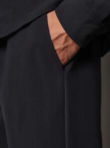 SUMWON Regular Fit Long Sleeve Shirt And Straight Fit Pant 2 Piece Set - Black - View 7