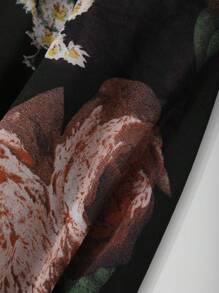 DAZY V-Neck Floral Print Ruffle Hem Midi Dress For Women,Fall Dress - Pink - View 10