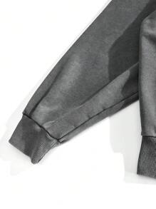 Manfinity NXTstreet sweat-shirt à capuche décontracté pour hommes avec imprimé de lettre de caractère, sweat-shirt à capuche graphique à manches longues pour l'automne/l'hiver, idéal pour les cadeaux aux amis, aux maris et aux petits-amis - Gris - Voir 5