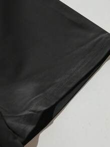 年轻男孩圣诞节复古简约字母印花舒适休闲 T 恤 - 黑色 - 查看 5