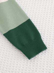 Cozy Pixies 年轻男孩休闲百搭圆领拼色长袖套头衫